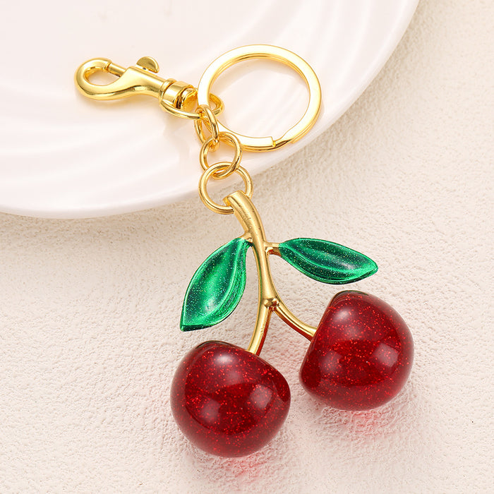 Wholesale Fruit Shaped Metal Keychain Decorative Bag Charm MOQ≥2