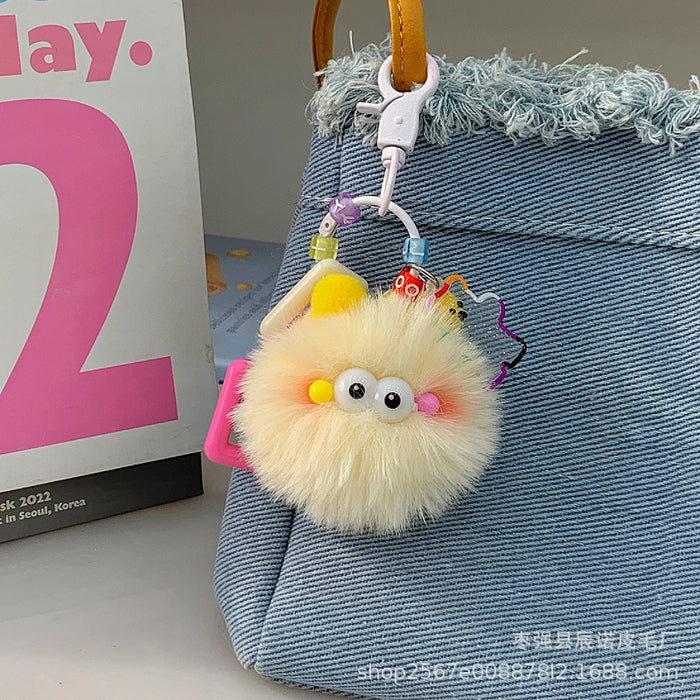 Wholesale Coal ball pendant, car keychain, backpack, cartoon hanging decoration, cute plush toy