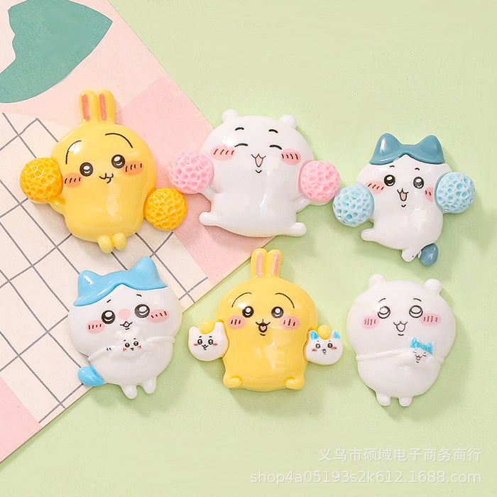Wholesale Cute Cartoon Cream Glue Phone Case Keychain Hairpin Hair Rope Resin Jewelry Accessories