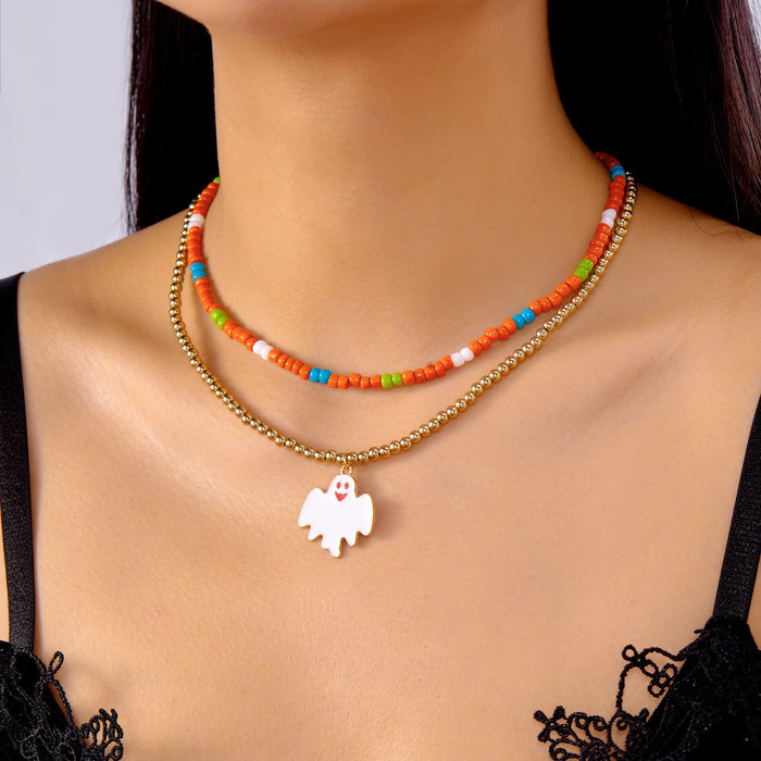 Wholesale  Party Accessories Funny Creative Necklace Ghost Cat Suit Pendant Clavicle Chain