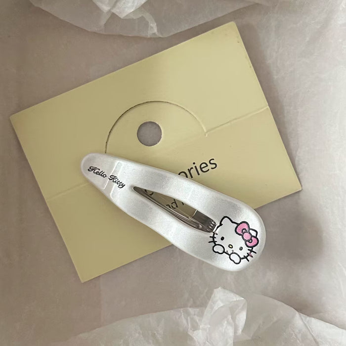 Wholesale Silver Cat Triangle Wave Hairpin Japanese Sweet Versatile Girl Duckbill Hair Clip Hair Accessory