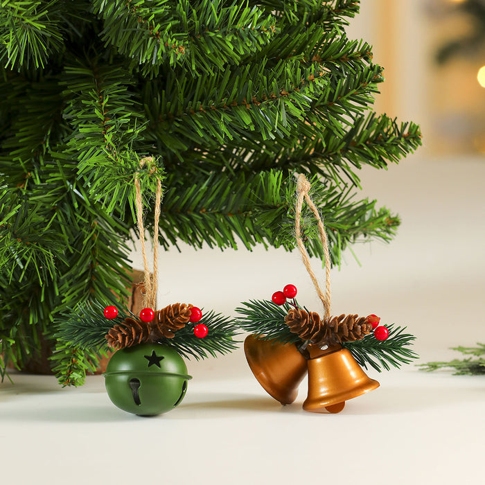Wholesale Christmas Bell Door Hanging Bell Red Cone Pine Cone Wind Bell Christmas Tree Pendant Christmas Decorations
