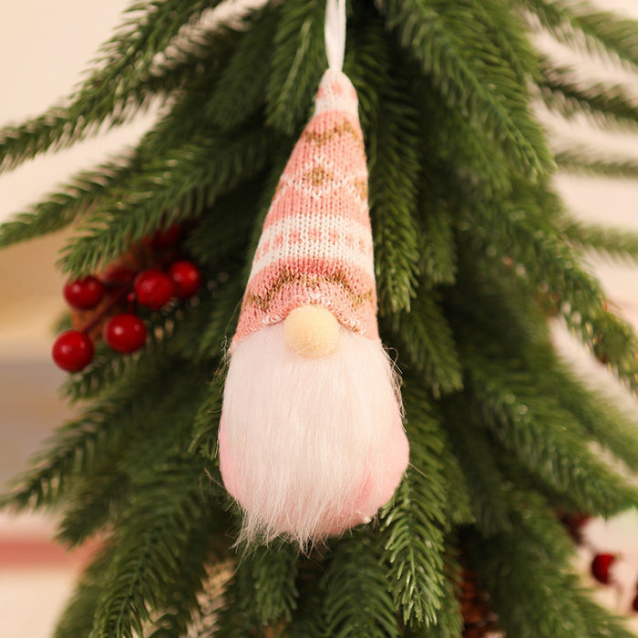 Wholesale Christmas Decorations Christmas Knitted Small Pendant Christmas Tree Faceless Old Man Doll Pendant Small Hanging