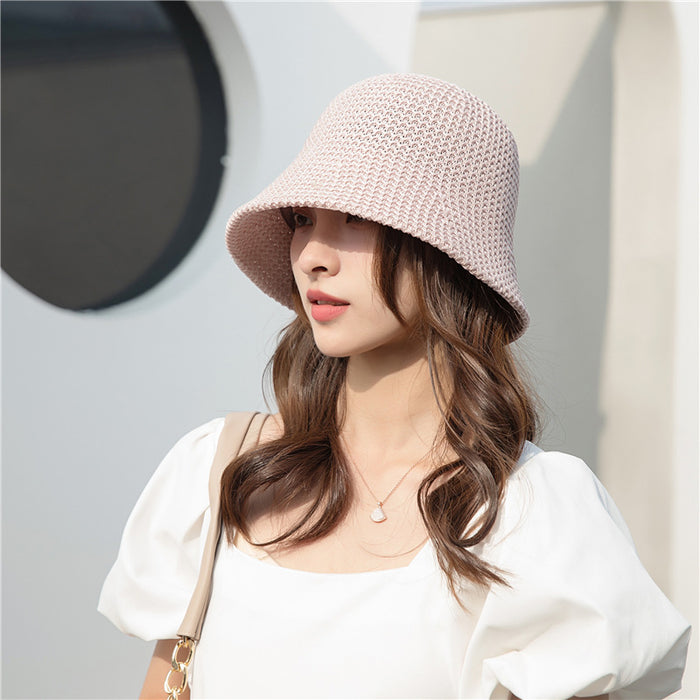Wholesale bucket hat women's sun-proof hollow thin breathable sun hat bucket basin hat