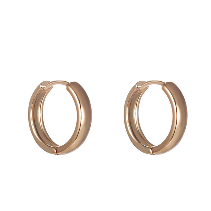 Wholesale Copper Alloy Smooth Plain Hoop Earrings for Women JDC-ES-XP013