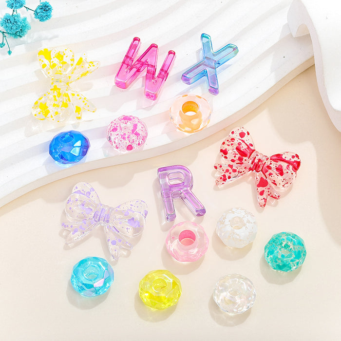 Wholesale 100pcs Acrylic Butterfly Letters Straight Hole Spacer Beads JDC-BDS-NanT007