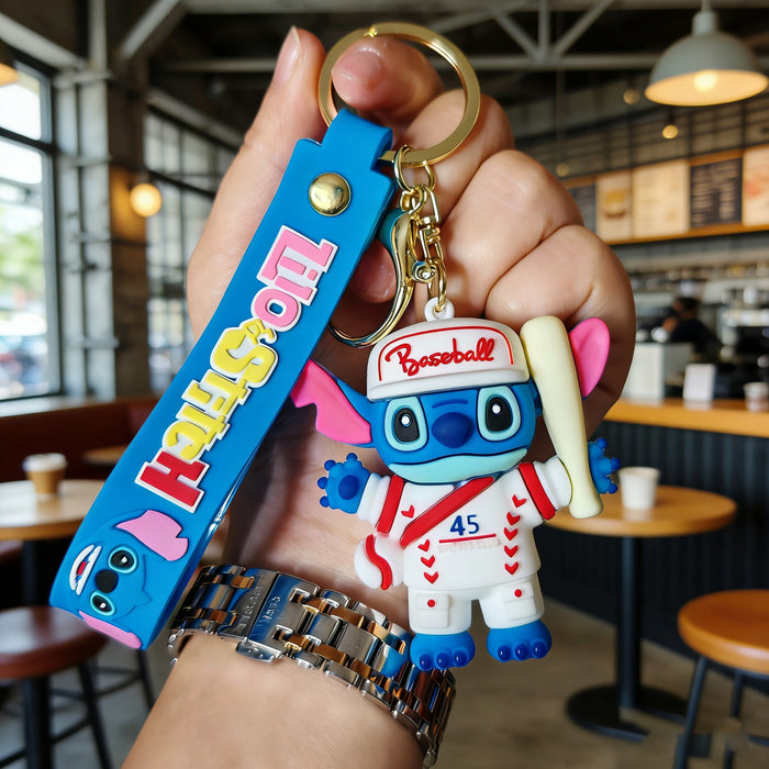 Wholesale Cute cartoon silicone 3D figurine keychain