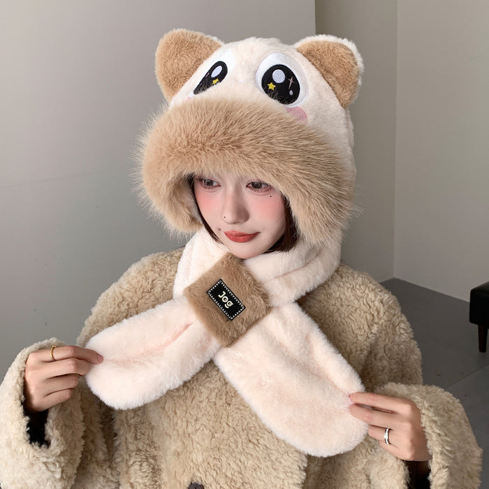 Wholesale Cute cartoon panda hat f and gloves all in one