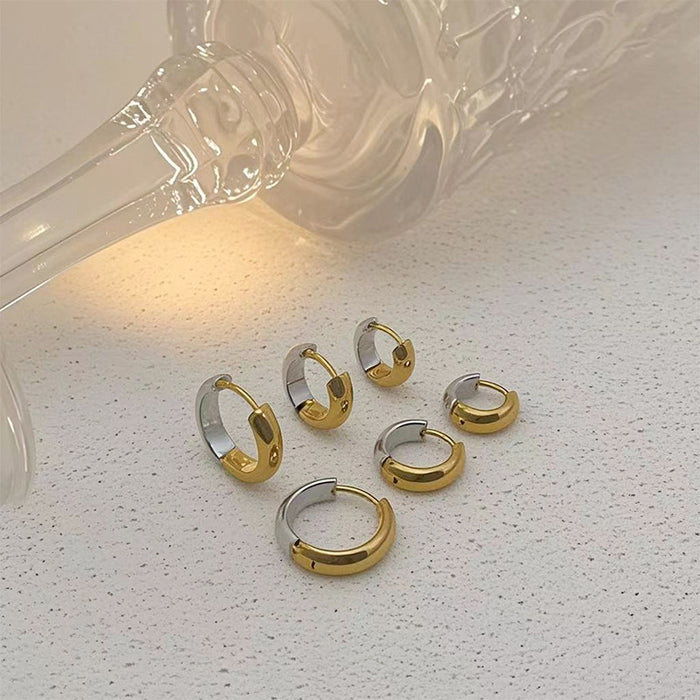 Wholesale Geometric earrings with ear loops, niche and high-end, non fading titanium steel earrings