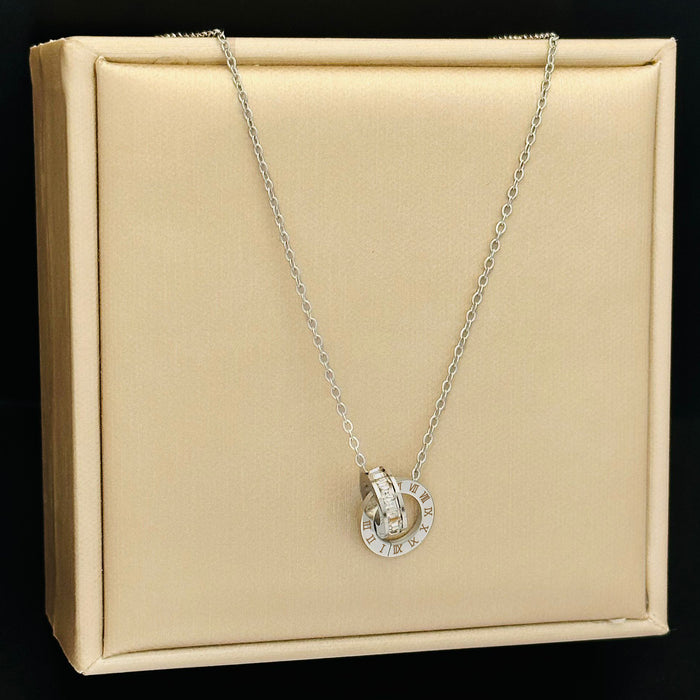 Wholesale Diamond studded titanium steel necklace for women's geometric personality, versatile collarbone chain, new accessory