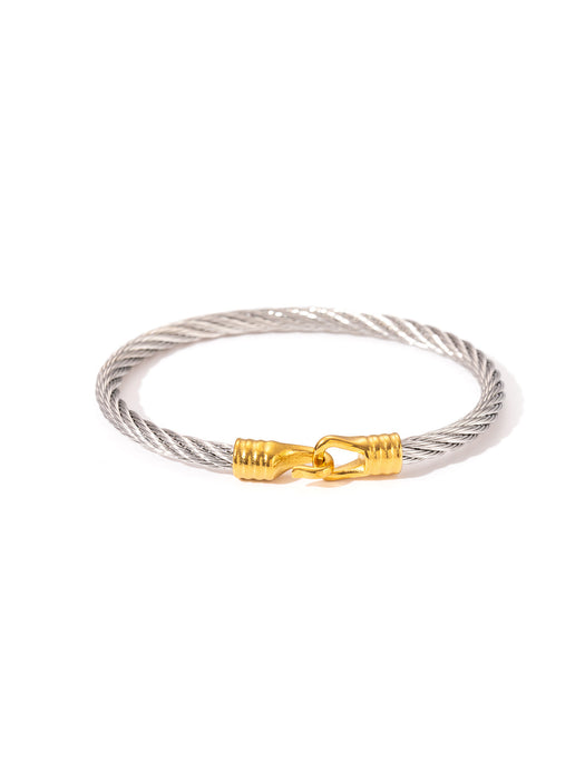 Wholesale steel wire rope gold bracelet