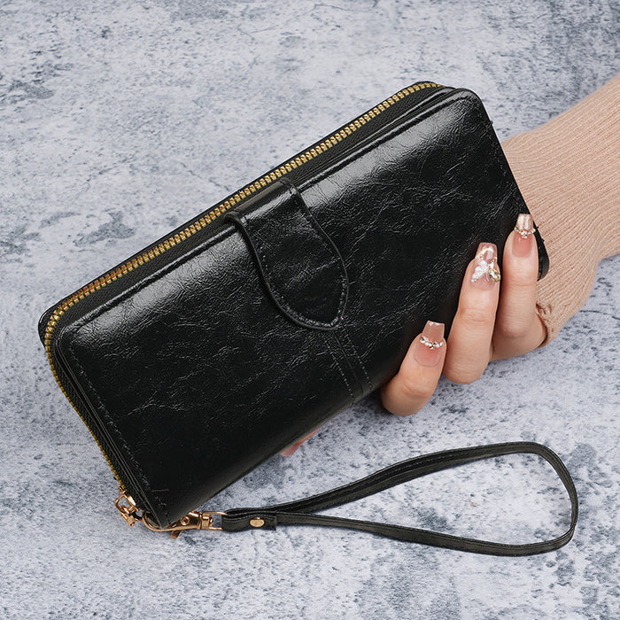 Wholesale Solid Color PU Leather Long Wallet Women Large Fashion Accessory Boutique MOQ≥3