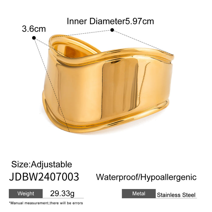 Wholesale Stainless steel exaggerated gold bracelet with high-end feel, open bracelet made of titanium steel, and hand jewelry