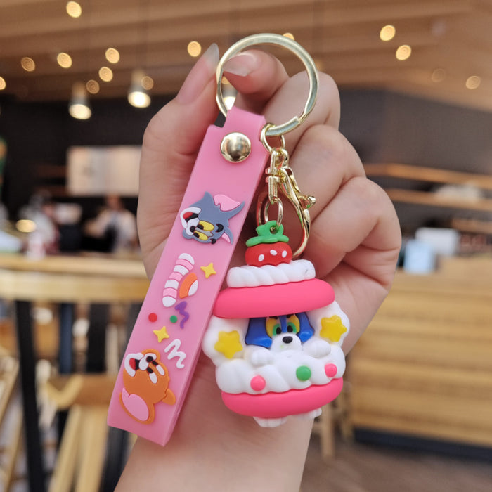 Wholesale Cartoon Dessert Keychain Cute Schoolbag Pendant Creative Car Key Chain