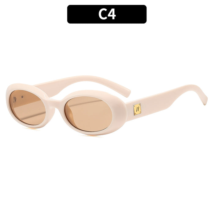 Wholesale Retro Oval Sunglasses for Women Street Photography UV400 Sun Glasses