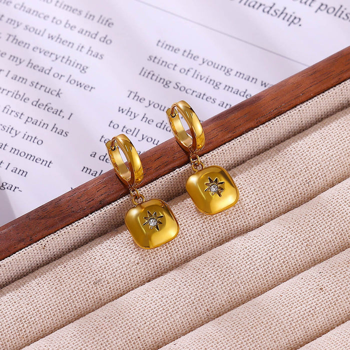 Wholesale Versatile 18K Gold-Plated Earrings Titanium Steel  Luxury Earrings