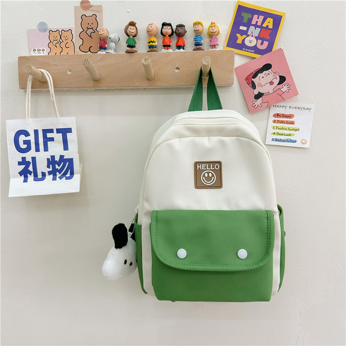 Wholesale Children' s Bag Fashion Oxford Cloth Contrast Backpack Kindergarten Baby School Season Schoolbag