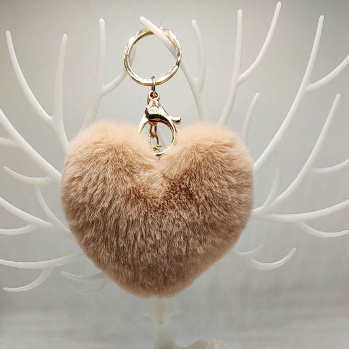 Wholesale Love Heart Plush Peach Heart Keychain Car Keychain Plush Pendant