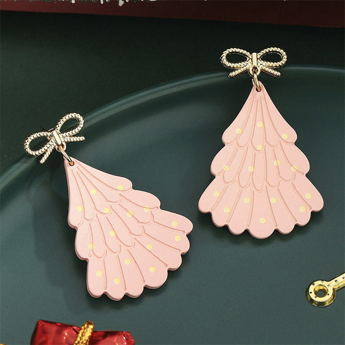 Wholesale Christmas earrings for women cartoon Christmas tree elk tassel  earrings