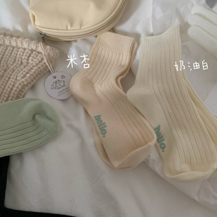 Wholesale Cute mid length socks, colorful base socks, versatile socks