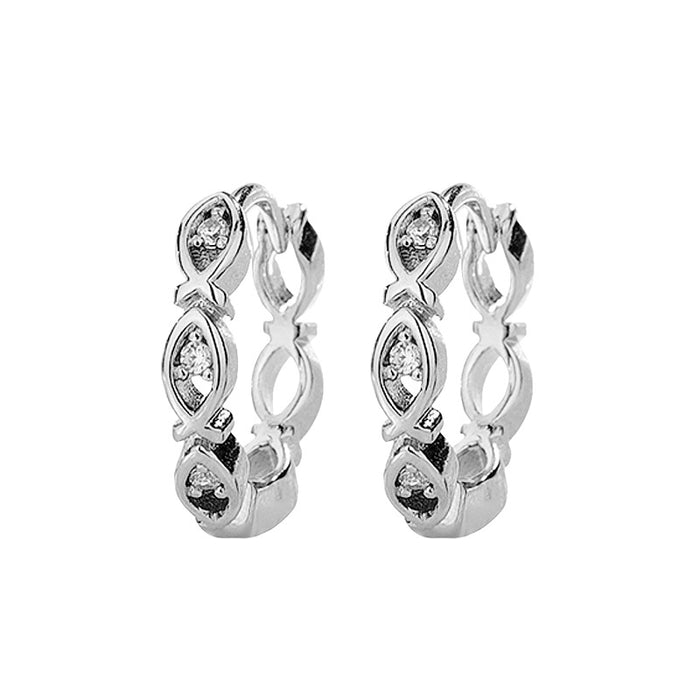 Wholesale Subtle temperament, high-end earrings, hollowed out earrings with diamond inlay