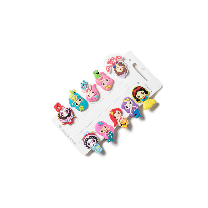Wholesale 10 pcs soft rubber fruit-themed cute cartoon kids' hair clips