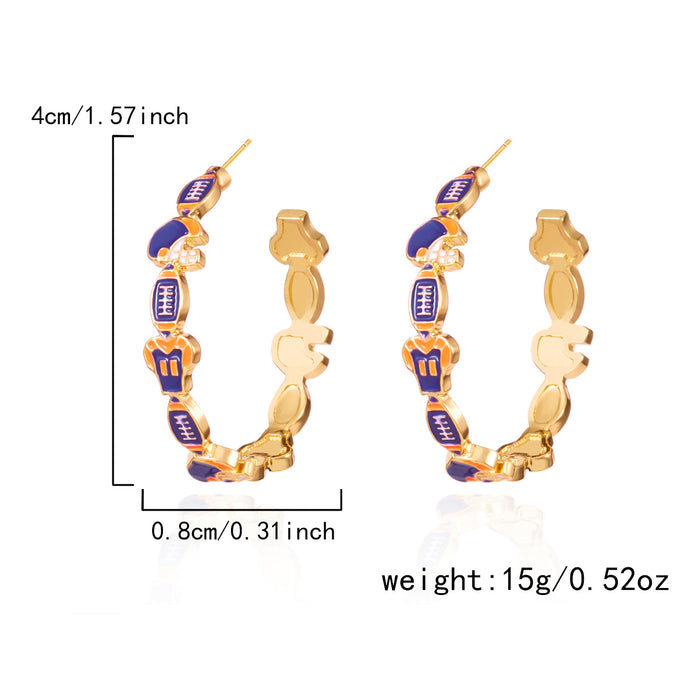 Wholesale Sports Series Earrings Rugby ing Earrings