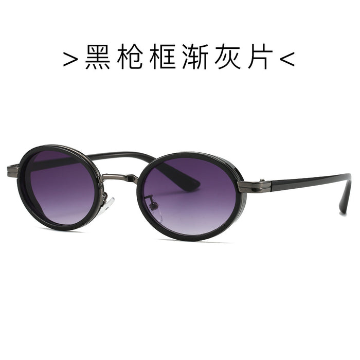 Wholesale Modern retro oval frame sunglasses punk style retro sunglasses versatile men's and women's sunglasses trend