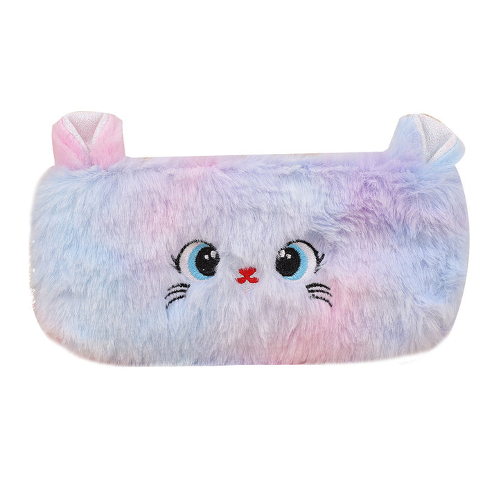 Wholesale Cute Cartoon Plush Kitten Pencil Case