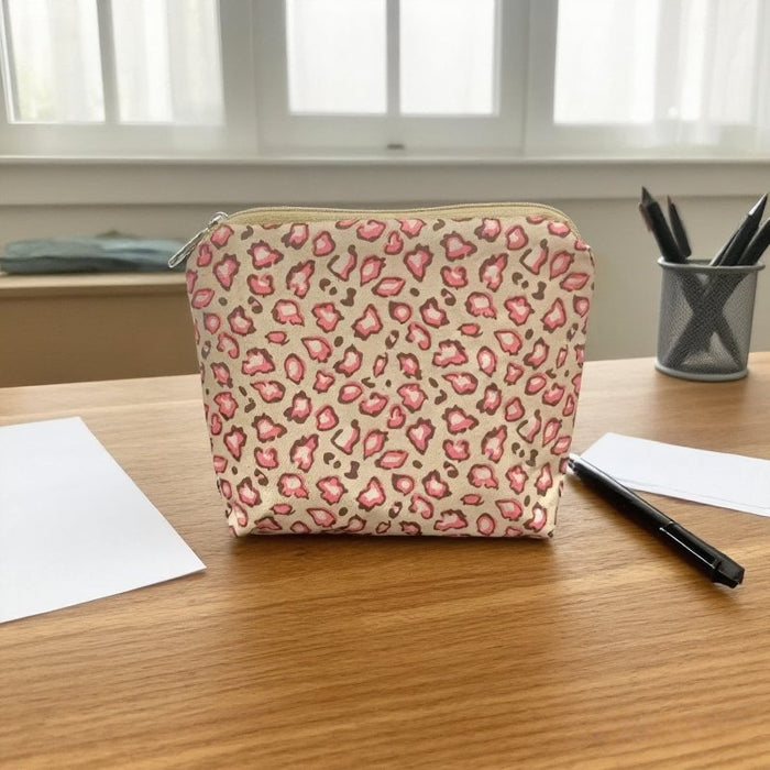 Wholesale Leopard print coin bag portable cosmetic bag lipstick coin storage canvas bag zipper coin bag