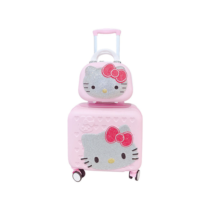 Wholesale Children's Cat Pink Trolley Suitcase with Rhinestones JDC-CS-MingJu002