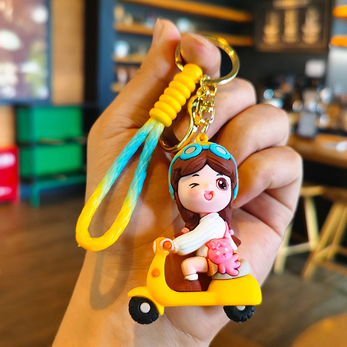 Wholesale Rubber Cartoon Doll Keychain JDC-KC-Tingm196