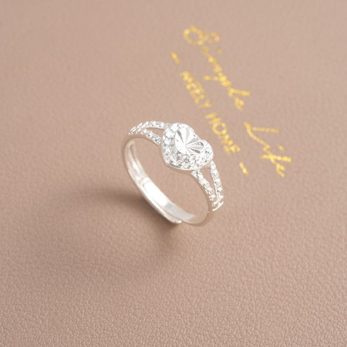 Wholesale Women's Ring Heart to Heart Sweet Fresh Opening Adjustable