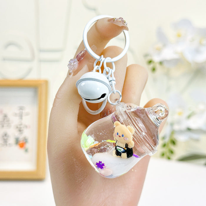 Wholesale bottle bear key chain bag pendant cute bear key chain small jewelry