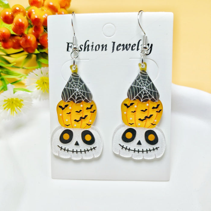 Wholesale Halloween Ghost Style Acrylic Earrings JDC-ES-QiYu002