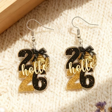 Wholesale Retro Disco Acrylic Earrings with Numbers for Music Festival Party