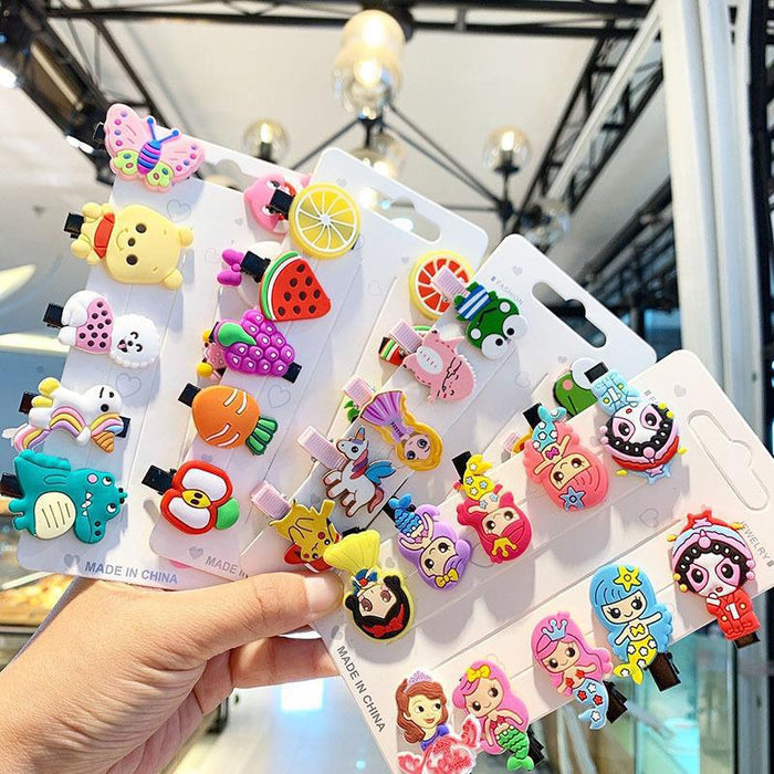 Wholesale Soft Clay Duckbill Hair Clips Mermaid Princess Unicorn Set for Baby Kids Hair Accessory