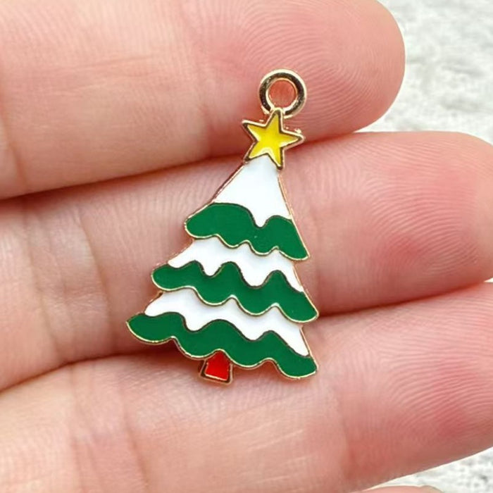 Wholesale 10pcs DIY alloy oil drip ,  reindeer,  deer,  bell,  snowman Christmas decoration accessories Pendant