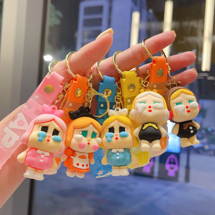 Wholesale New Crying Baby Keychain Cute Soft Plastic Cartoon Doll Car Keychain Fashion Gift Bag Pendant