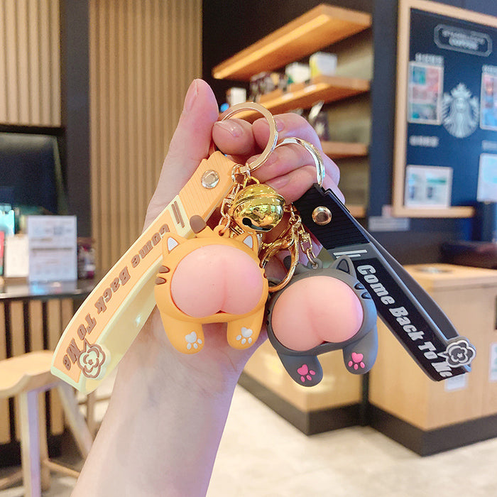 Wholesale Cute soft rubber decompression doll pendant keychain creative personalized couple bag