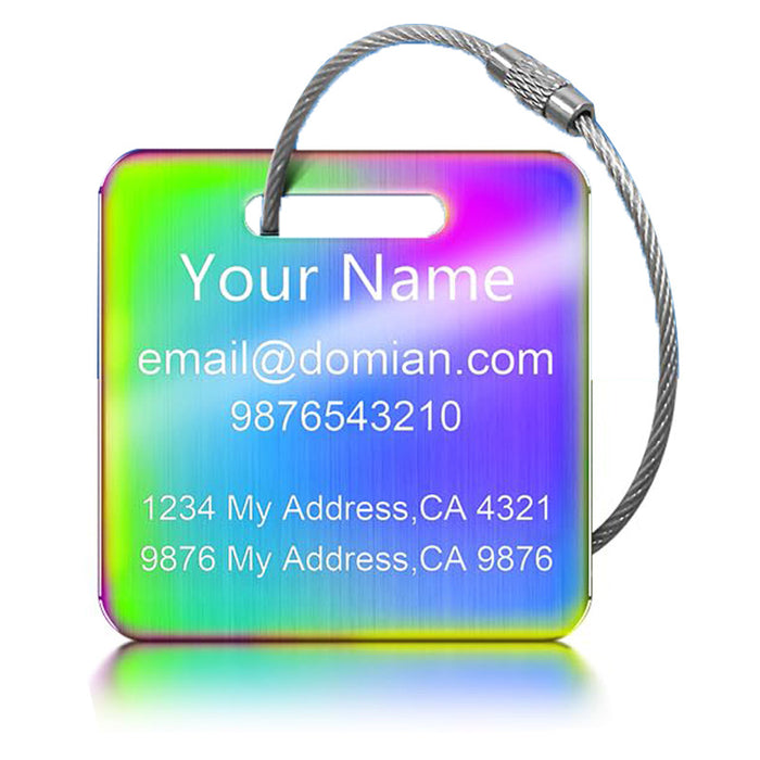 Wholesale Stainless steel tags, backpacks, luggage bags, travel cards, ID tags, steel wire keychains, stainless steel luggage tags