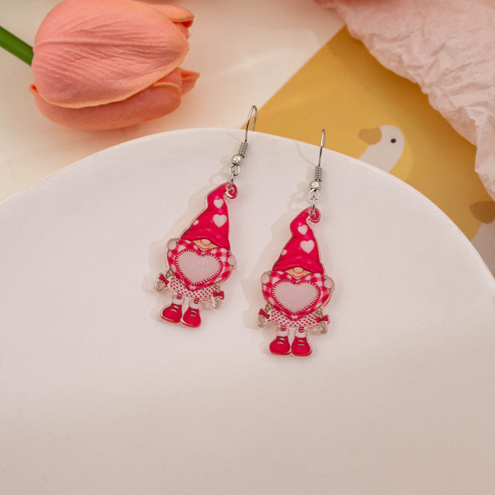 Wholesale Cartoon Valentine's Day Love Dwarf Acrylic Earrings JDC-ES-MDD104