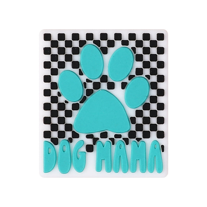 Wholesale 20pcs Silicone Beaded Pen Accessories Dropping Glue Leopard Dog Mom Silicone Beads DIY Bracelet Decorations Alphabet Beads