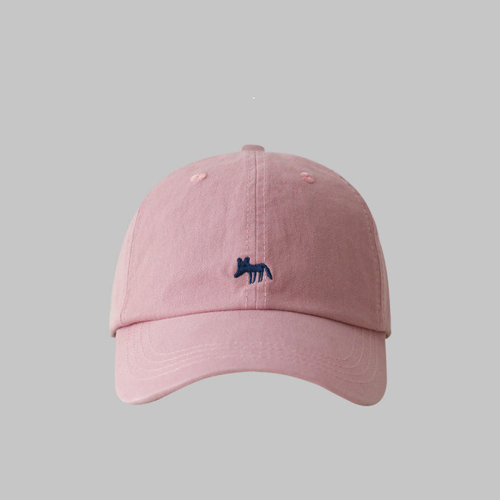 Wholesale Small Fox Embroidered Baseball Cap Sun Protection Visor Hat, Soft Top Large Hat