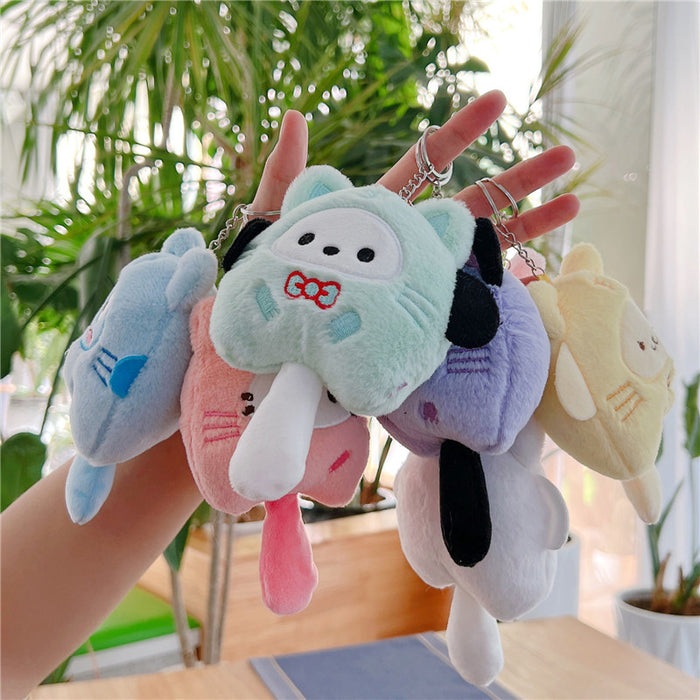 Wholesale Cute plush pendant lucky sanliou  doll keychain