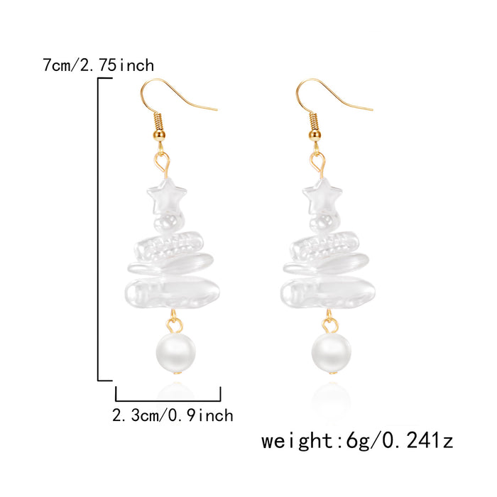 Wholesale Christmas tree star earrings Christmas party gift