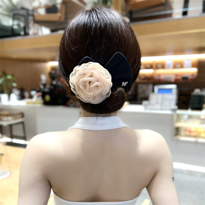 Wholesale Light Luxury Premium Camellia Butterfly Knot Ball Head Twisting Disc Hair Artifact Braiding Device Women's Headwear JDC-HS-FX003