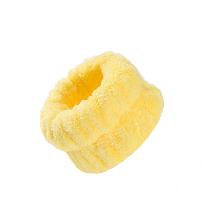 Wholesale Solid Color Plush Wristband Women' s Face Wash Wrist Waterproof Headb Flannel Sweat Wipe Bracelet