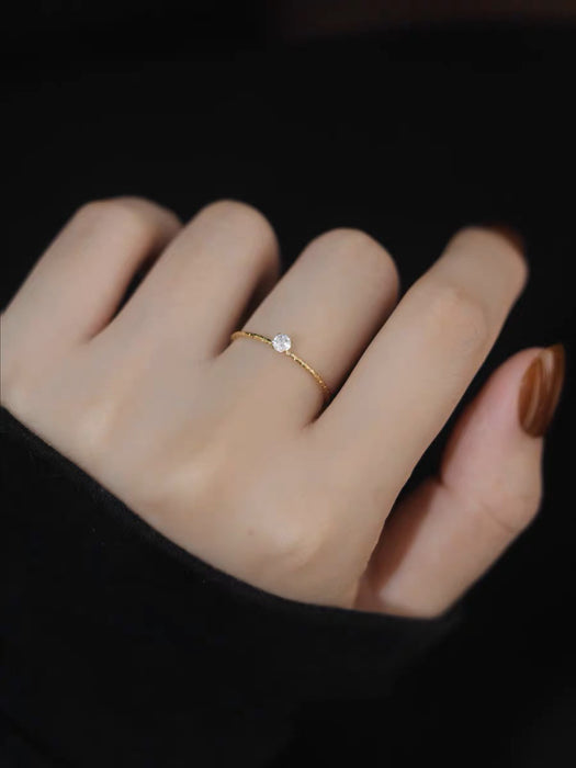Wholesale flower line ring diamond titanium steel plated 18K gold ring personality simple index finger