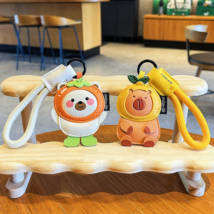 Wholesale Creative Leather Keychain Cute Cartoon Exquisite Luxury Bag Pendant Gift